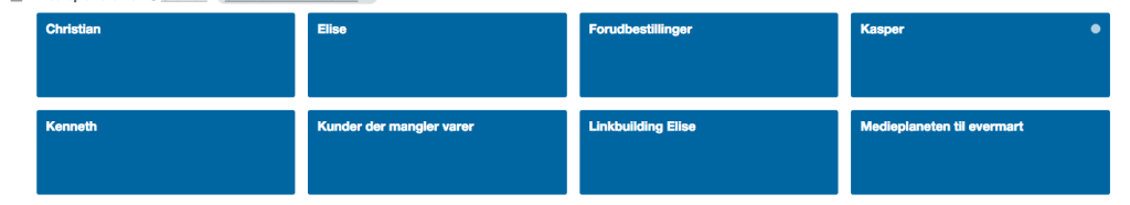 Her er et udsnit af mine boards i Trello.